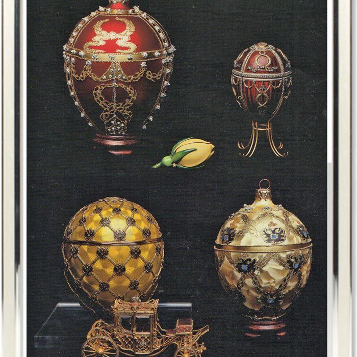 FORBES COLLECTION REAL FABERGE EGGS in SILVER FRAME