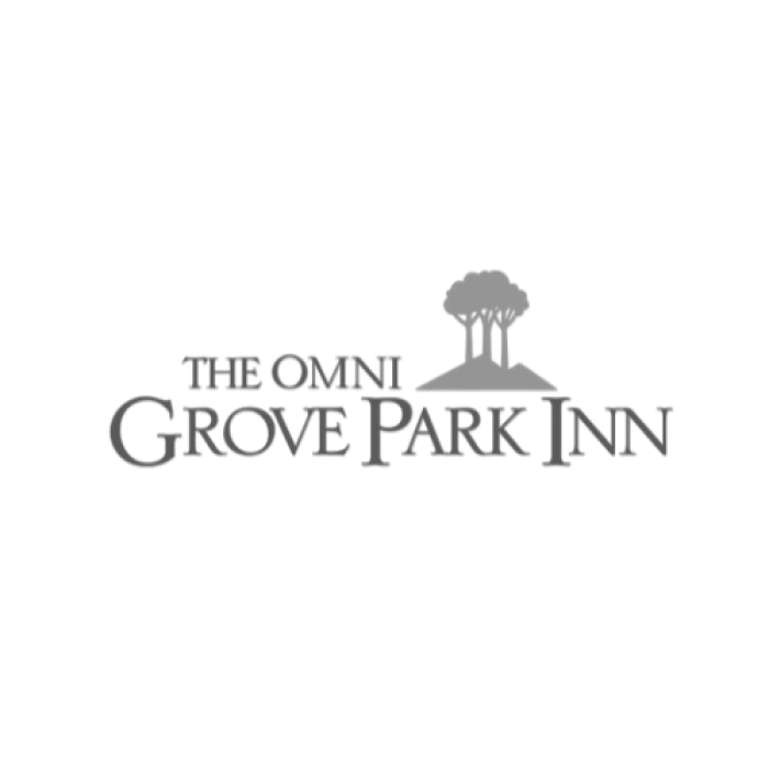 Grove Park Inn logo - custom snow globe design featuring the historic mountain resort, created by Silverstone Design