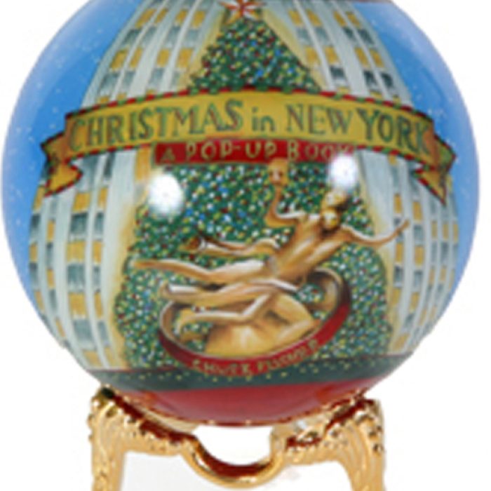 Inside PAINTED GLASS BALL ORNAMENT- Chrismas in NY
