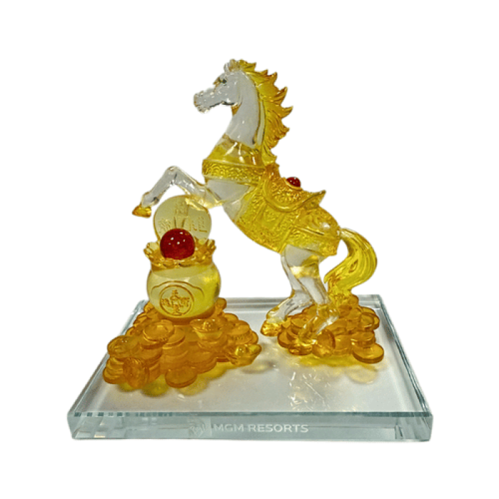 Lunar New Year horse glass figurine - handcrafted collectible designed by Silverstone Design