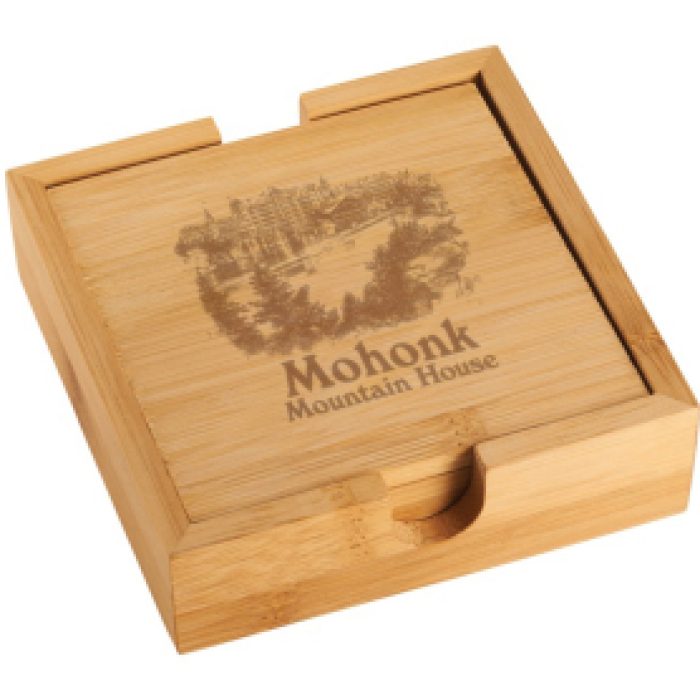 Silverstone Design custom coasters for Mohonk Mountain House resort, blending artistry and luxury craftsmanship.