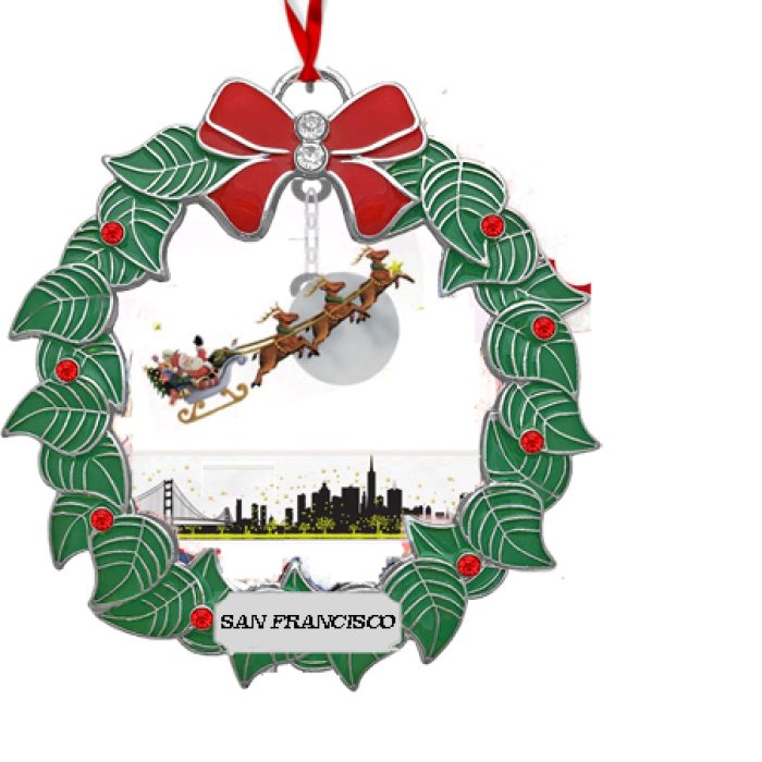 NEW SANTA OVER SAN FRANCISCO 3_ WREATH ornament copy